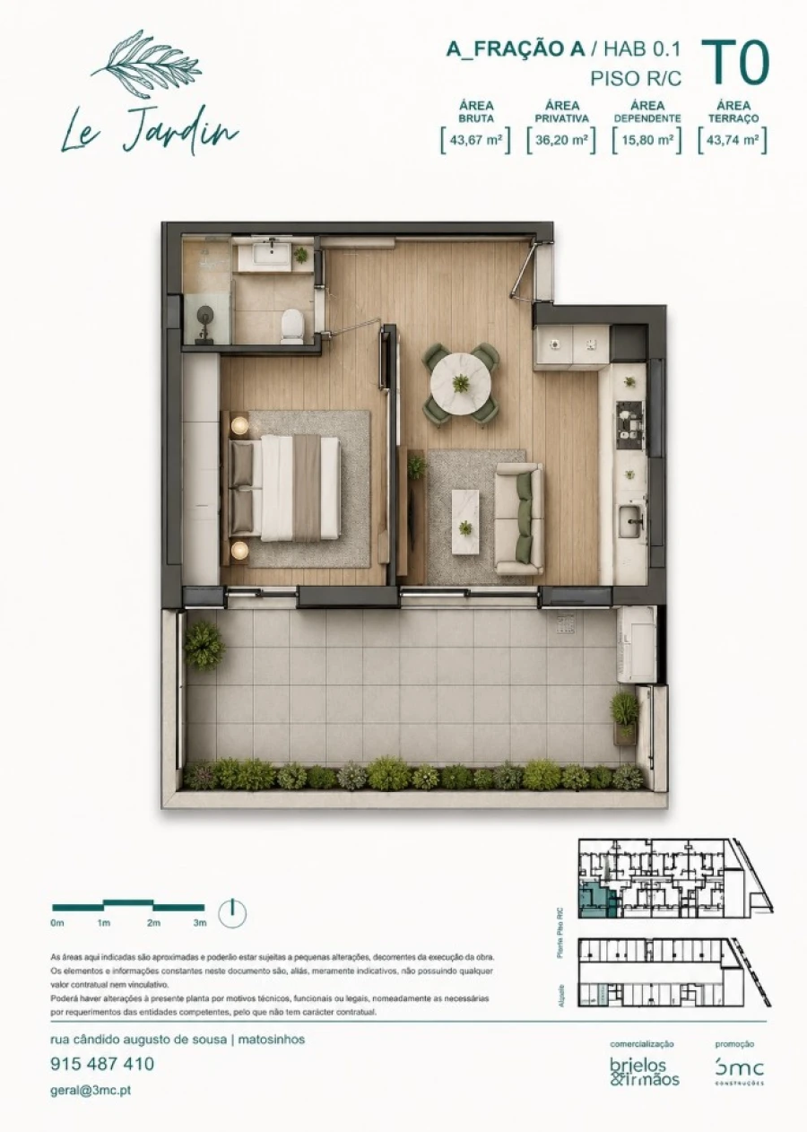 Apartamento T1 para Venda em Custóias, Leça do Balio e Guifões Planta 1