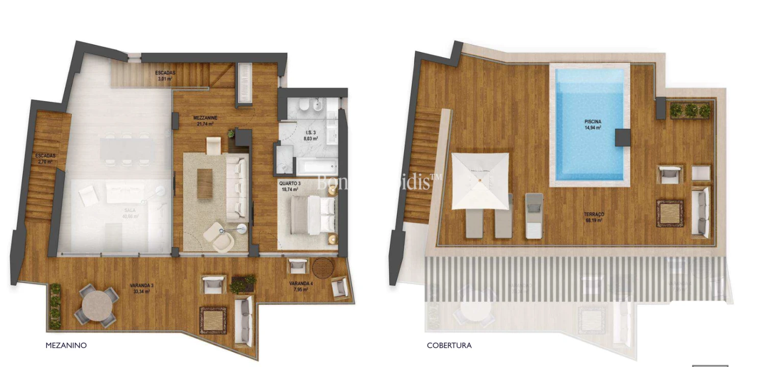 Apartamento T3 para Venda em Cascais e Estoril Planta 2