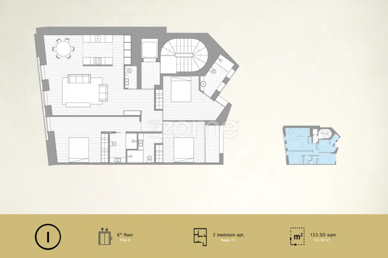 Apartamento T3 para Venda em Cedofeita, Santo Ildefonso, Sé, Miragaia, São Nicolau e Vitória Planta 1