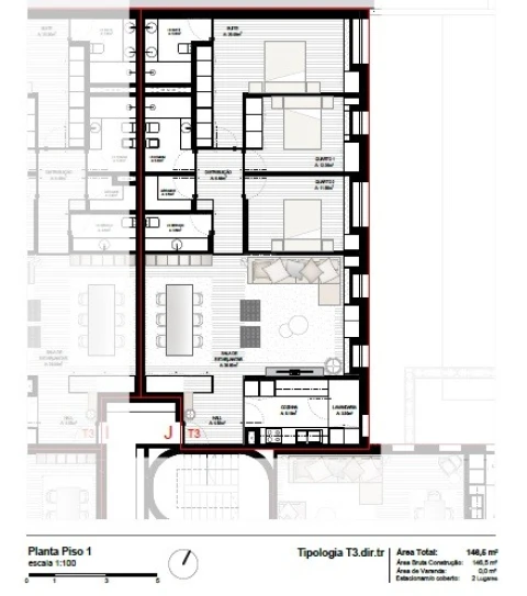 Apartamento T3 para Venda em Perafita, Lavra e Santa Cruz do Bispo