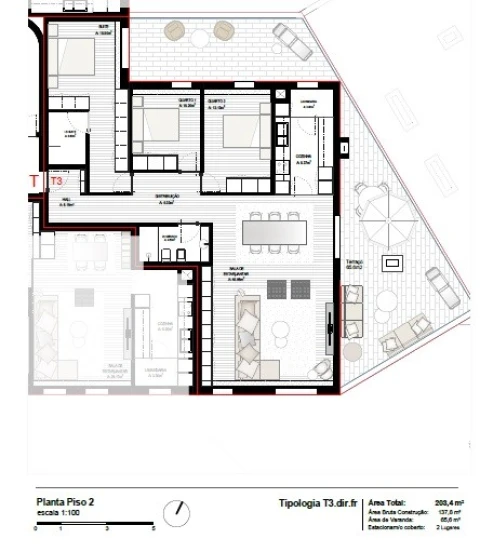 Apartamento T3 para Venda em Perafita, Lavra e Santa Cruz do Bispo