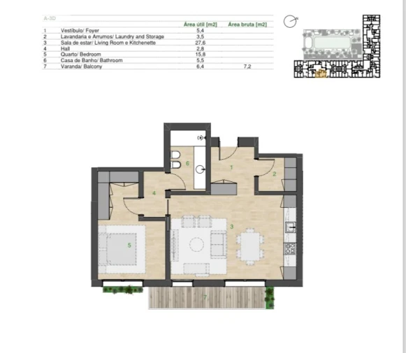 Apartamento T1 para Venda em Campanhã Planta 1