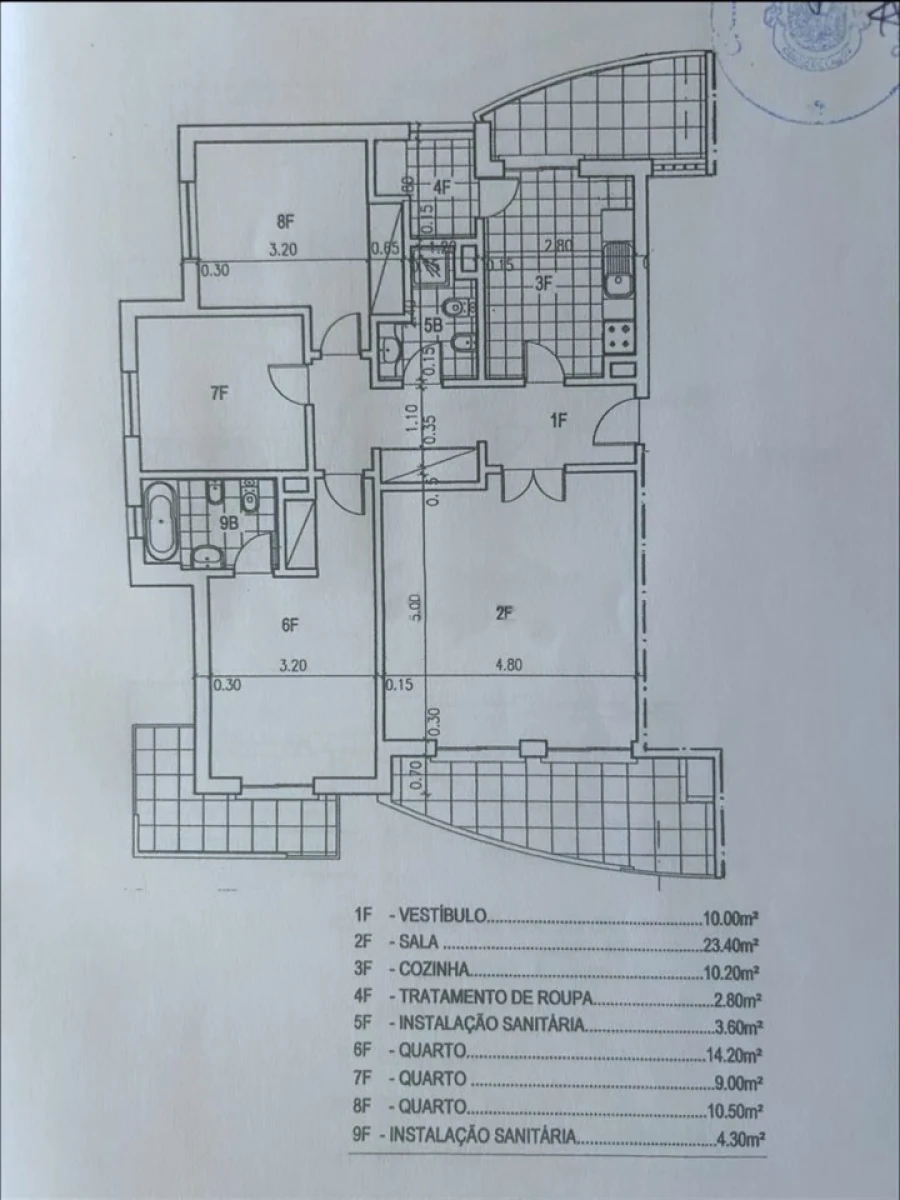 Apartamento T3 para Venda em Lagos (São Sebastião e Santa Maria) Planta 1