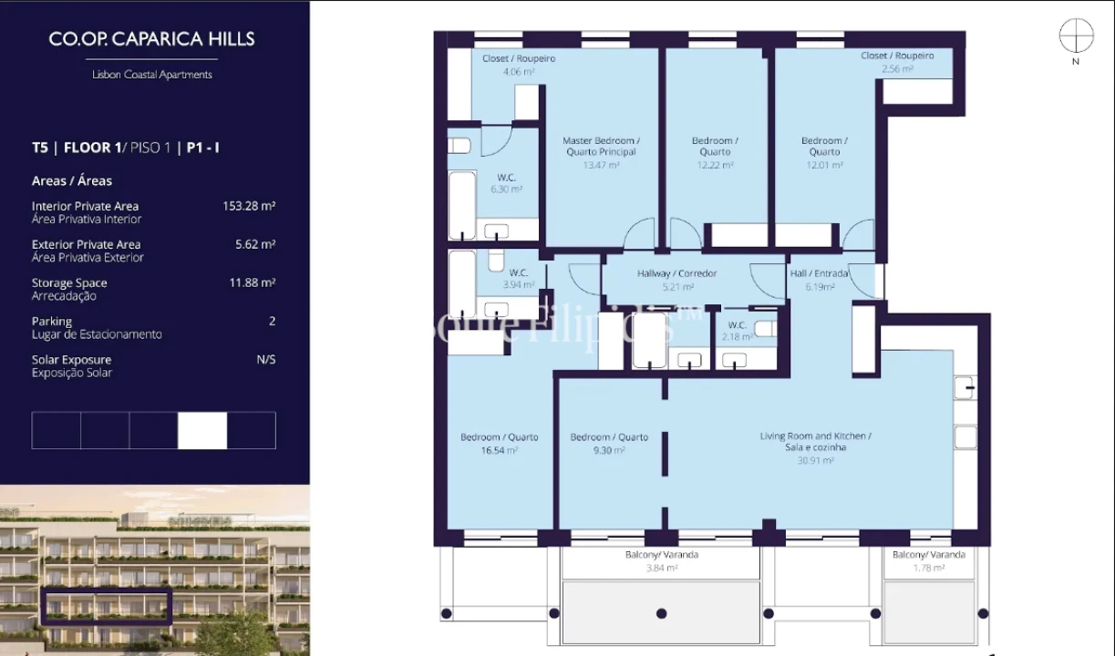 Apartamento T5 para Venda em Costa da Caparica Foto 22
