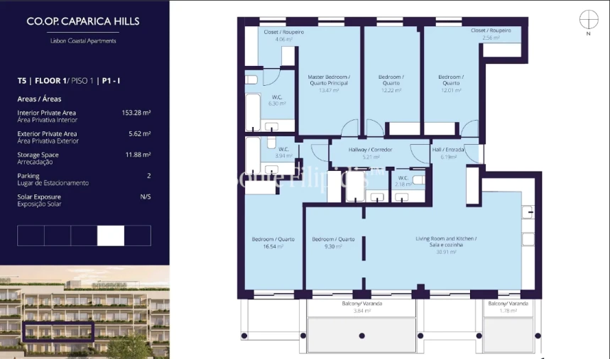 Apartamento T5 para Venda em Costa da Caparica Foto 22
