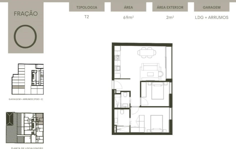 Apartamento T2 para Venda em Matosinhos e Leça da Palmeira Planta 1