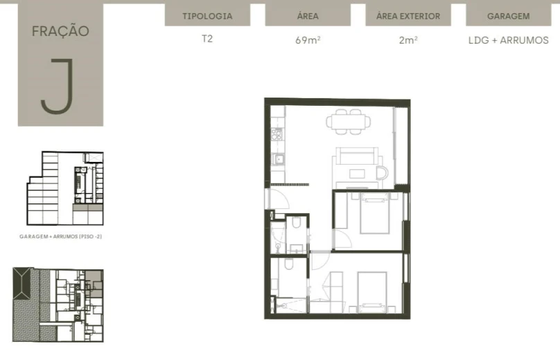 Apartamento T2 para Venda em Matosinhos e Leça da Palmeira Planta 1