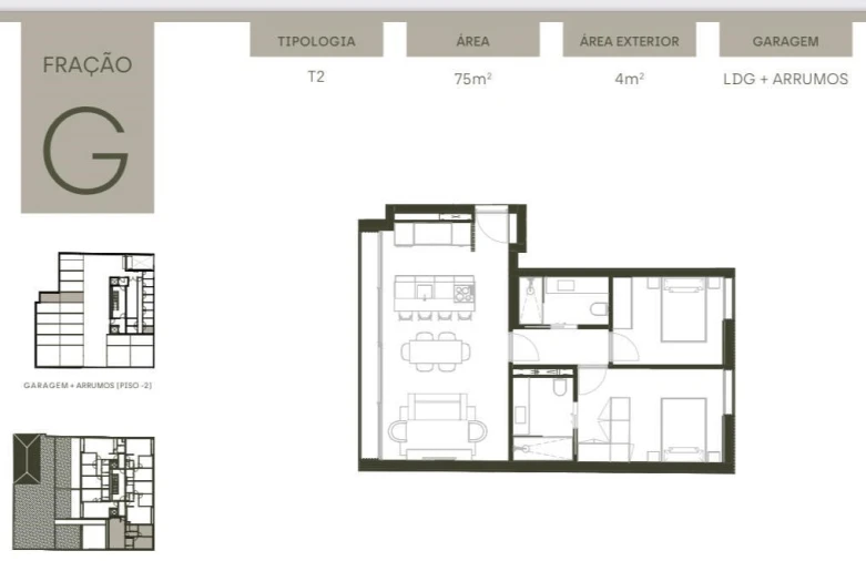 Apartamento T2 para Venda em Matosinhos e Leça da Palmeira Planta 1