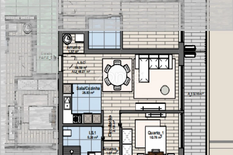 Apartamento T1 para Venda em Rio Tinto Planta 1