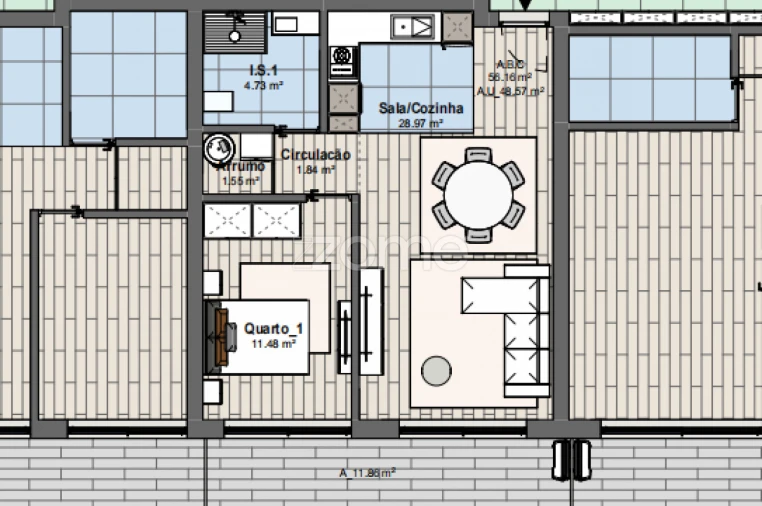 Apartamento T1 para Venda em Rio Tinto Planta 1