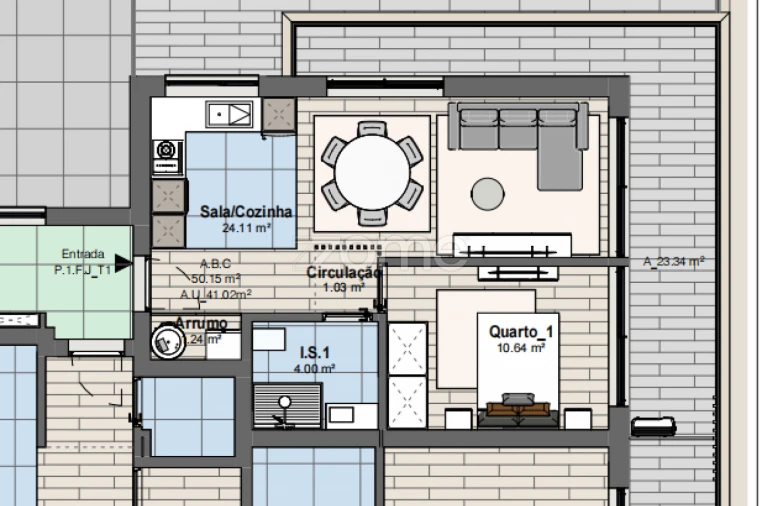Apartamento T1 para Venda em Rio Tinto Planta 1