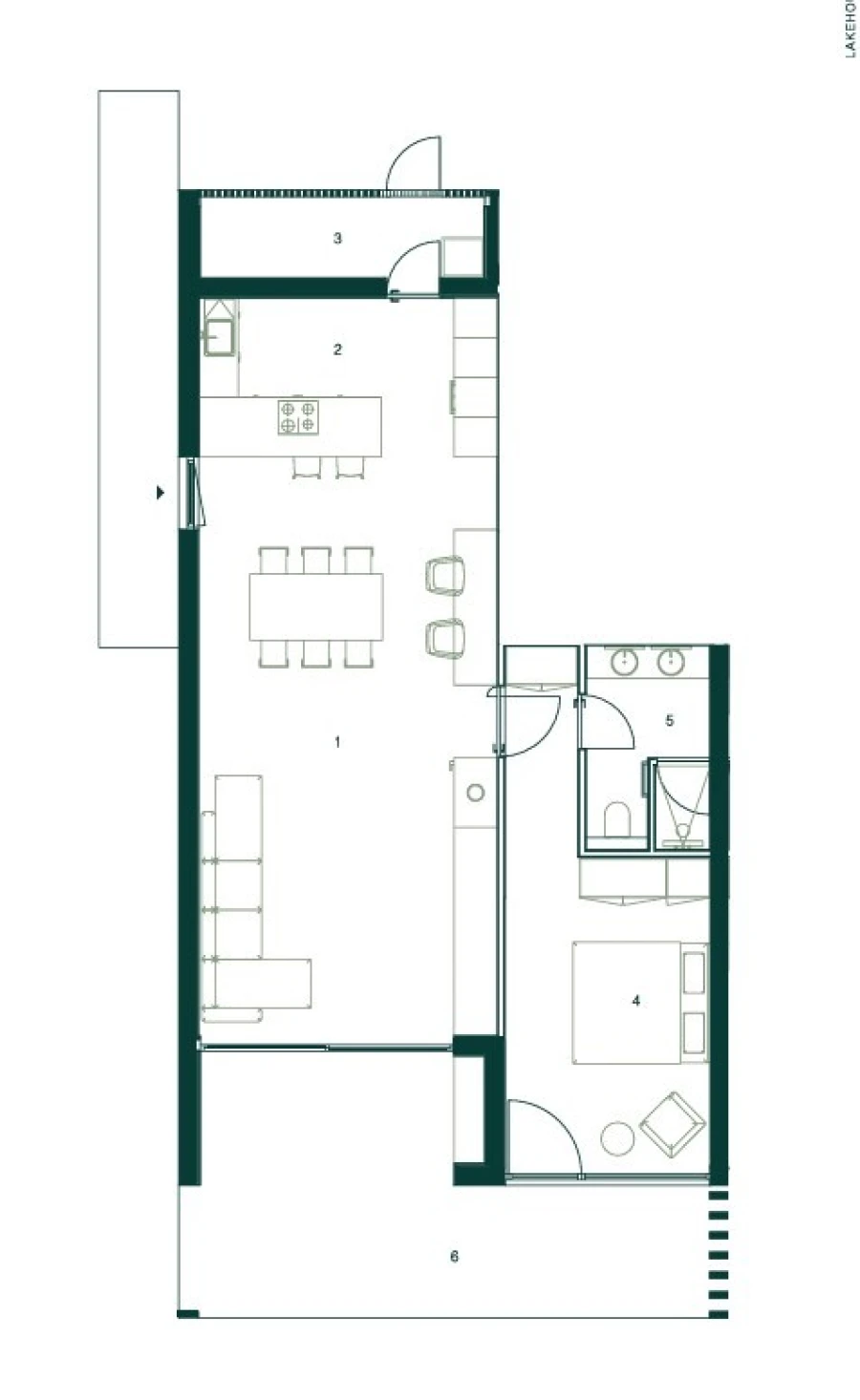 Moradia T1 para Venda em Vau Planta 1