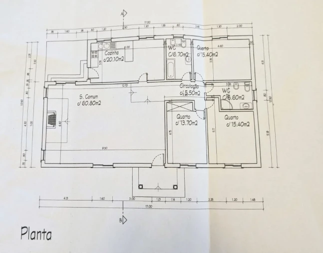 Moradia T3 para Venda em A dos Francos Planta 1