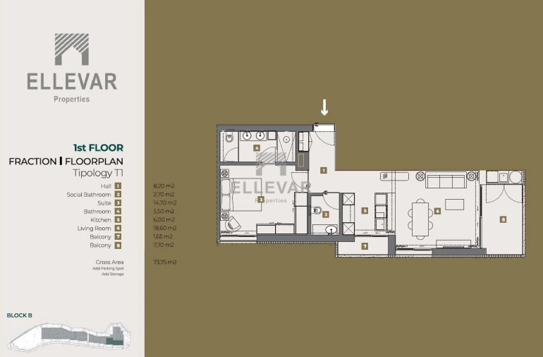 Apartamento T1 para Venda em Calheta Foto 18