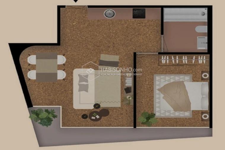 Apartamento T1 para Venda em Paranhos Planta 1