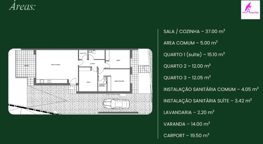 Moradia T3 para Venda em Vila Nova de Anha Planta 1