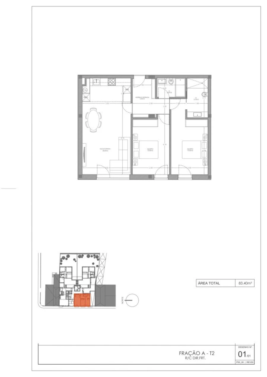 Apartamento T2 para Venda em Campanhã Planta 1