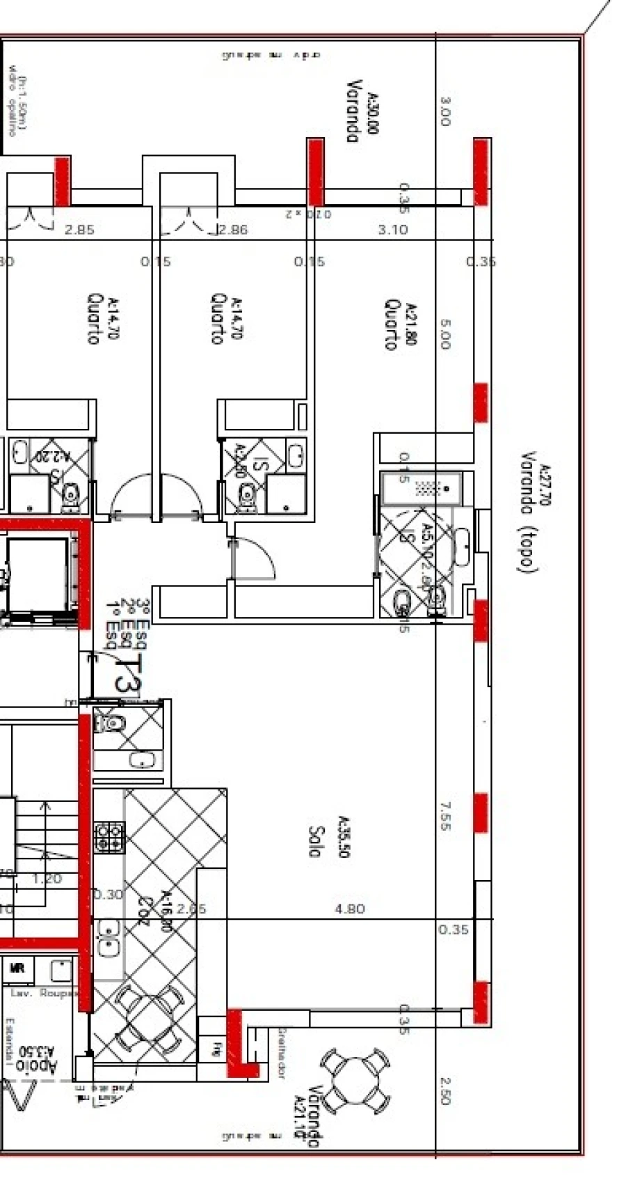 Apartamento T3 para Venda em Montijo e Afonsoeiro Planta 1