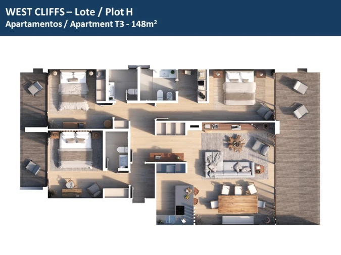 Apartamento T3 para Venda em Vau Planta 1