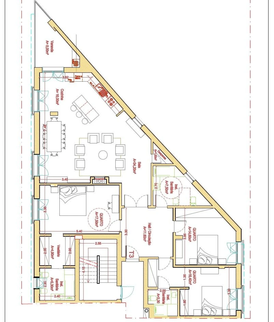 Apartamento T2 para Venda em Castelo Branco Planta 1