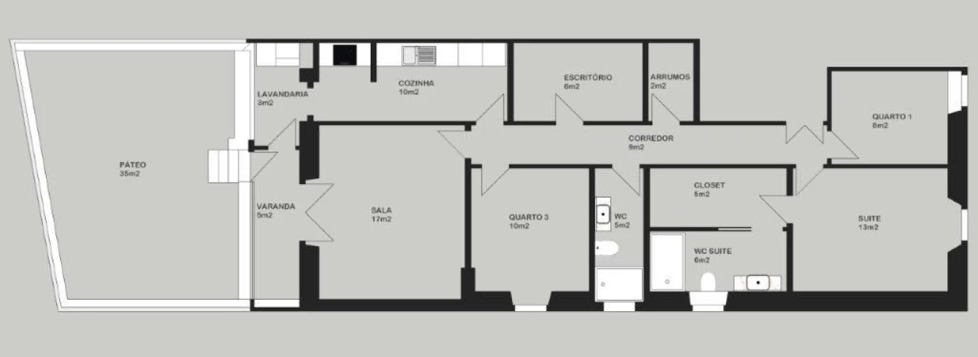 Apartamento T3 para Venda em Santo António Planta 2