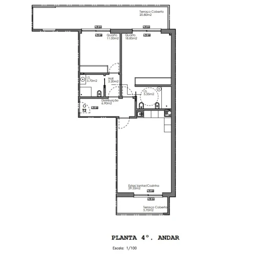 Apartamento T1 para Venda em Quelfes Planta 2