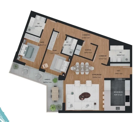 Apartamento T2 para Venda em Quarteira Planta 1