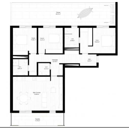 Apartamento T3 para Venda em Portimão Planta 1
