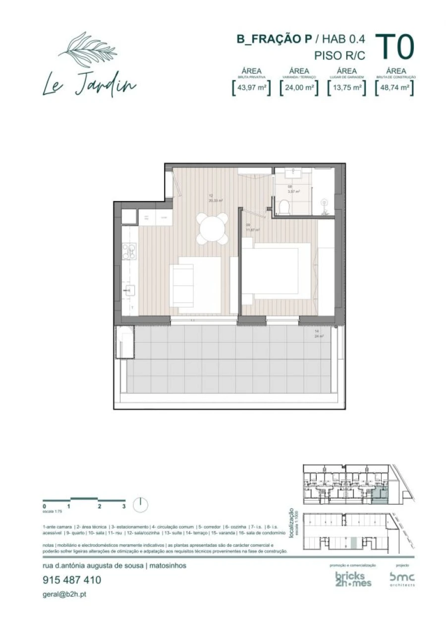 Apartamento T1 para Venda em Custóias, Leça do Balio e Guifões Foto 17