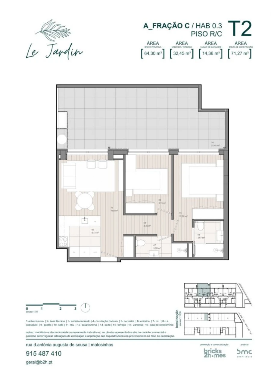 Apartamento T2 para Venda em Custóias, Leça do Balio e Guifões Foto 16