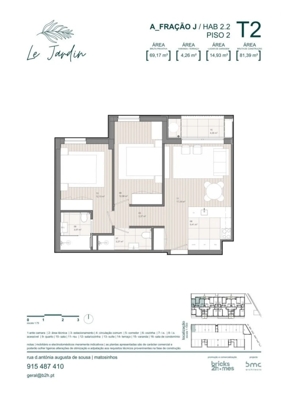 Apartamento T2 para Venda em Custóias, Leça do Balio e Guifões Foto 16