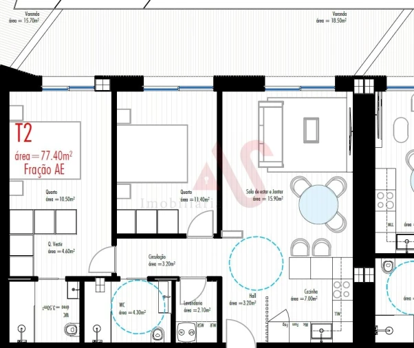 Apartamento T2 para Venda em Freamunde Planta 1