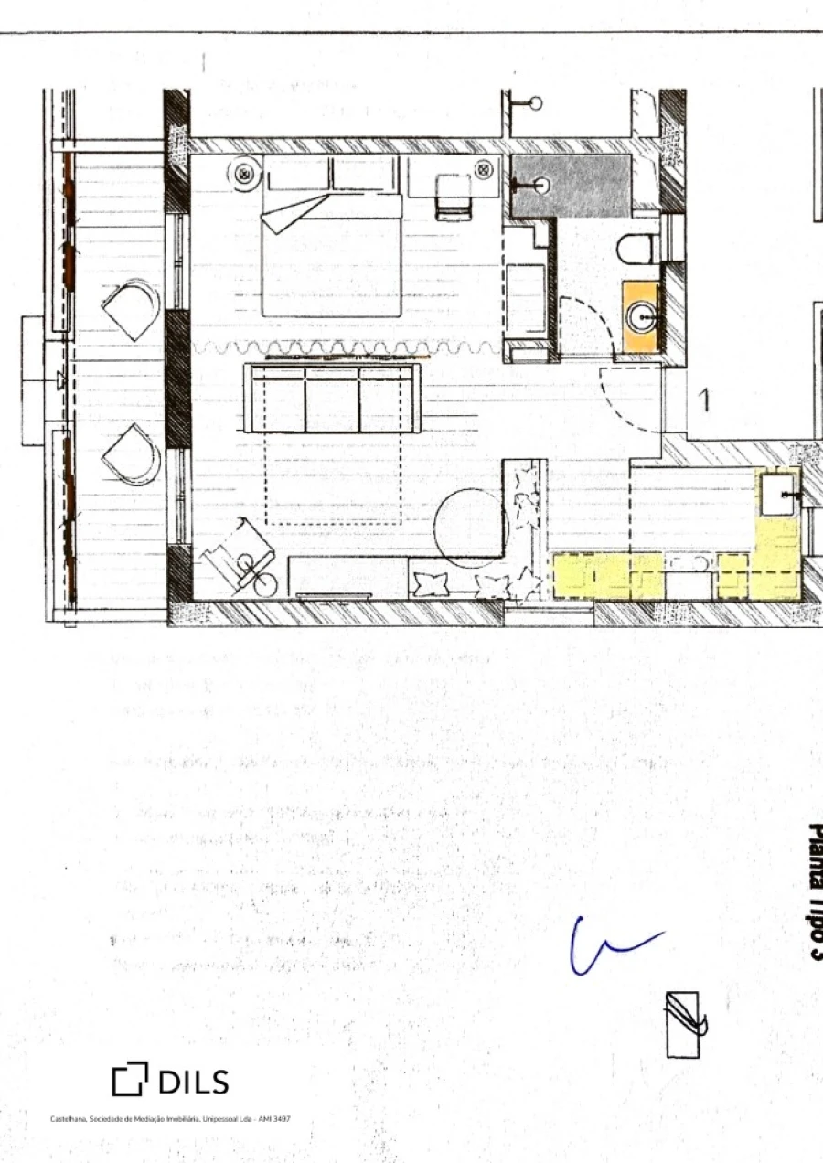 Apartamento T1 para Venda em Comporta Planta 1