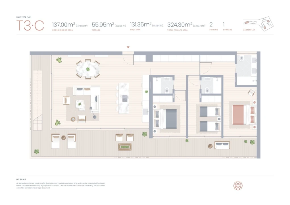 Apartamento T3 para Venda em Silves Planta 2