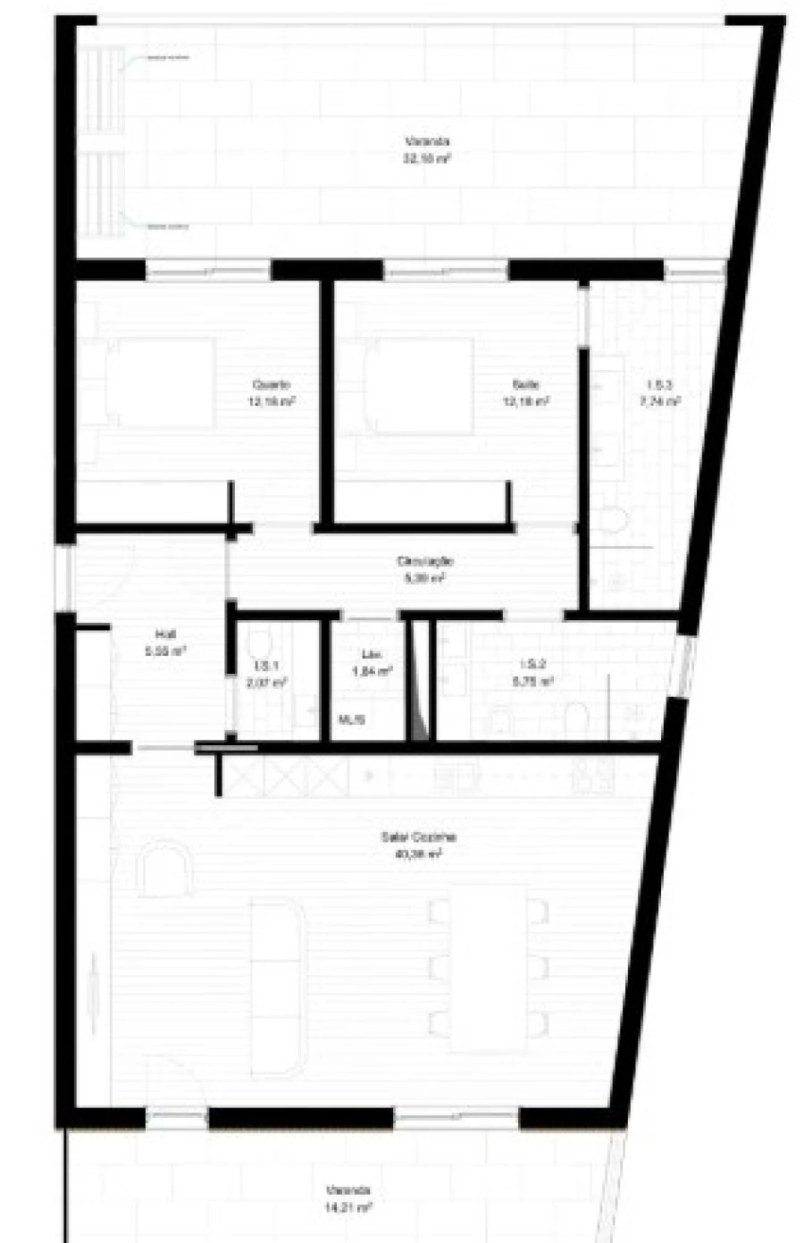 Apartamento T2 para Venda em Portimão Planta 2