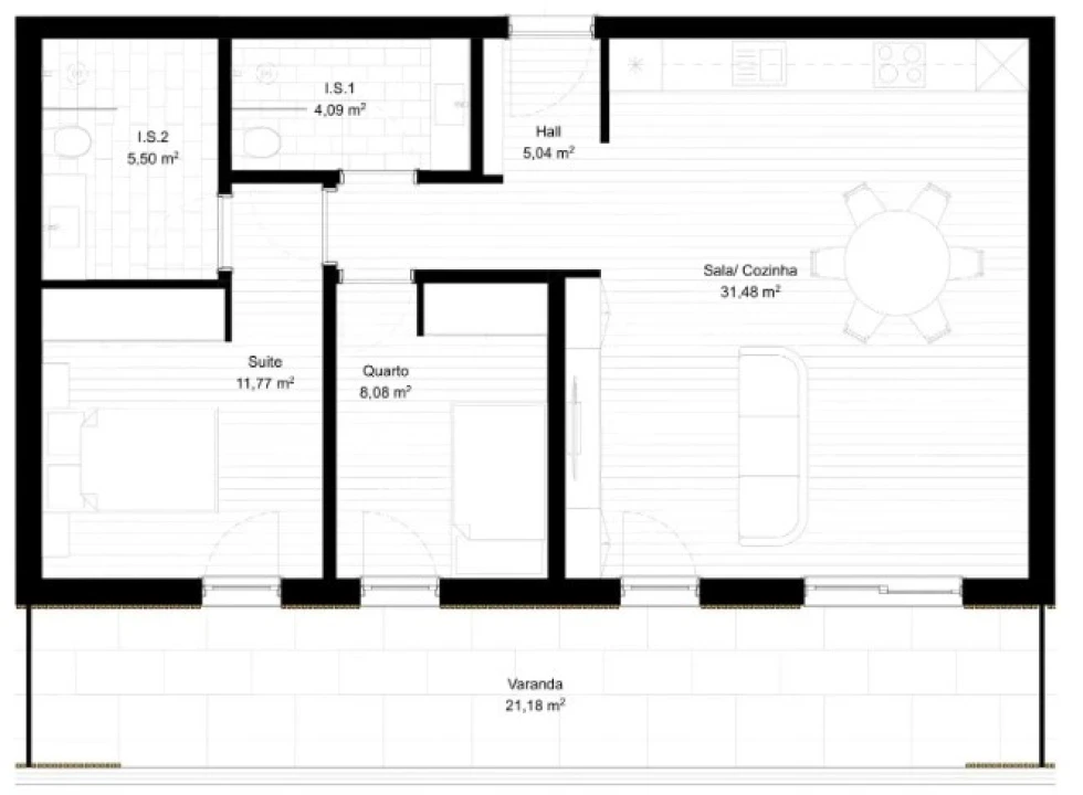 Apartamento T2 para Venda em Portimão Planta 2