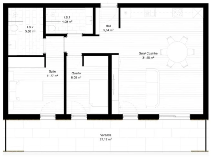 Apartamento T2 para Venda em Portimão Planta 2