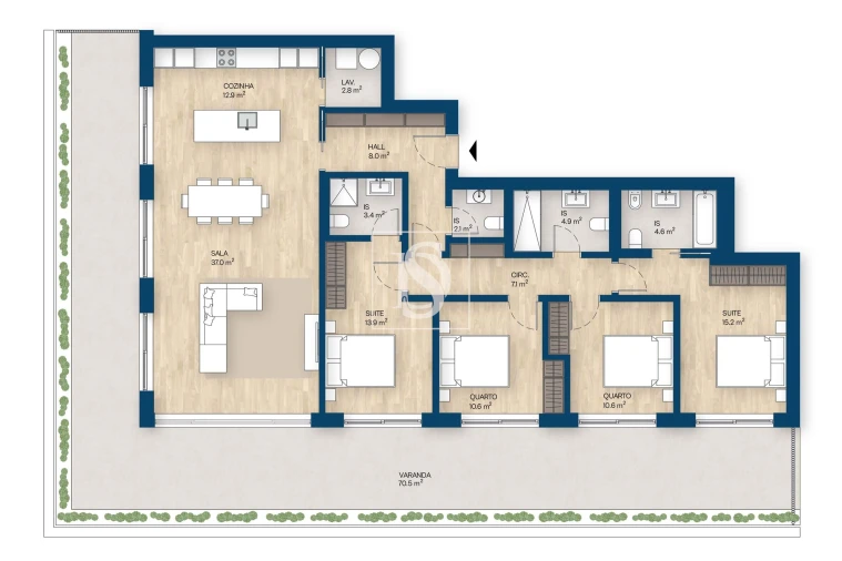Apartamento T4 para Venda em Canidelo Foto 11