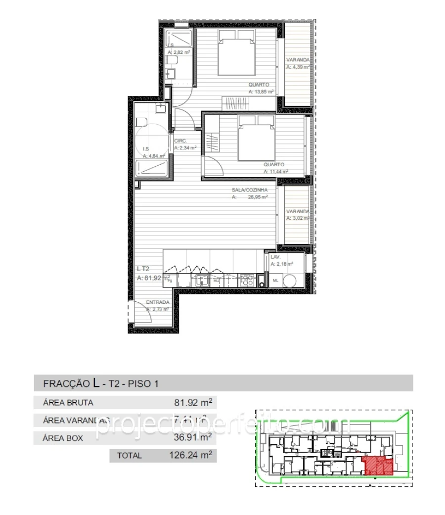 Apartamento T2 para Venda em Grijó e Sermonde Foto 11