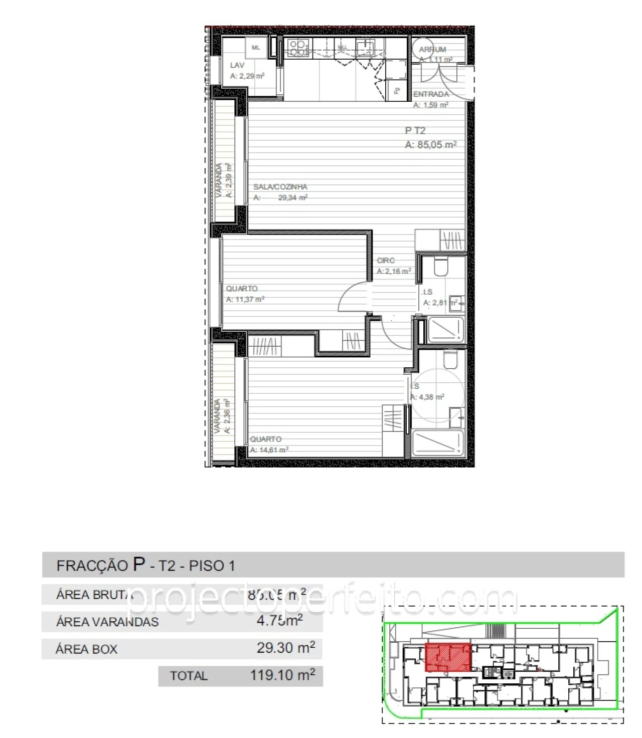 Apartamento T2 para Venda em Grijó e Sermonde Foto 10