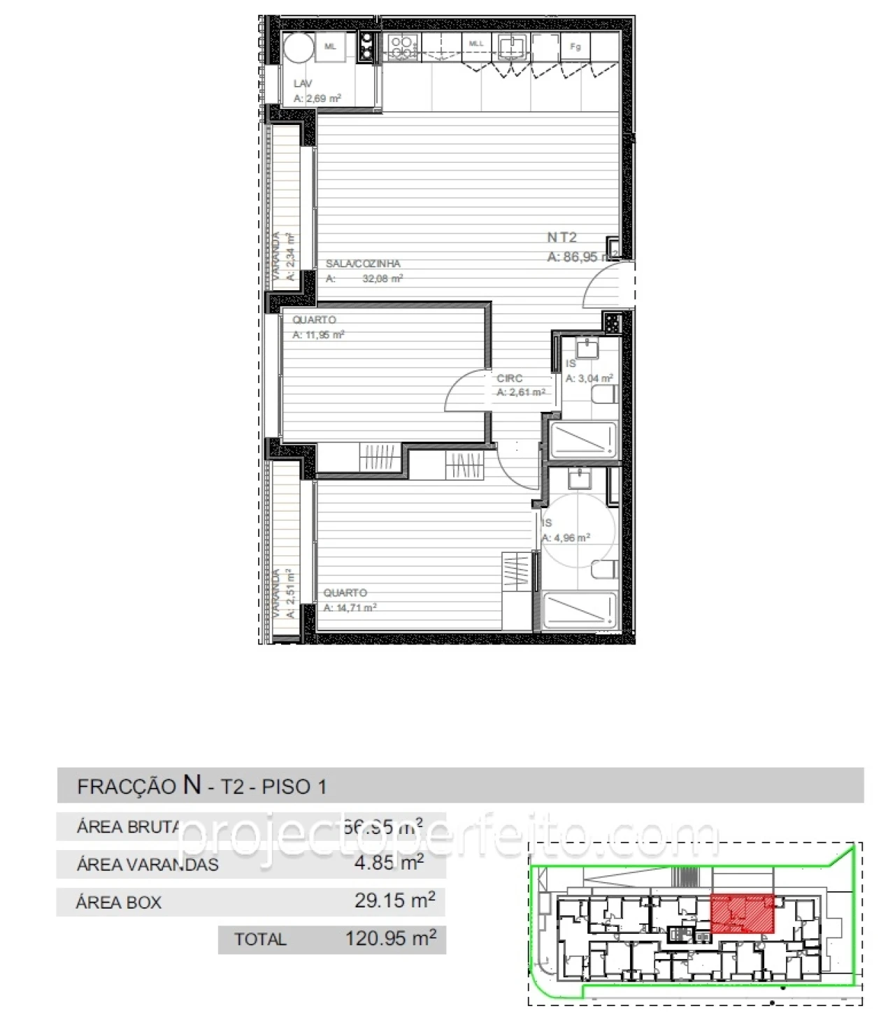 Apartamento T2 para Venda em Grijó e Sermonde Foto 10