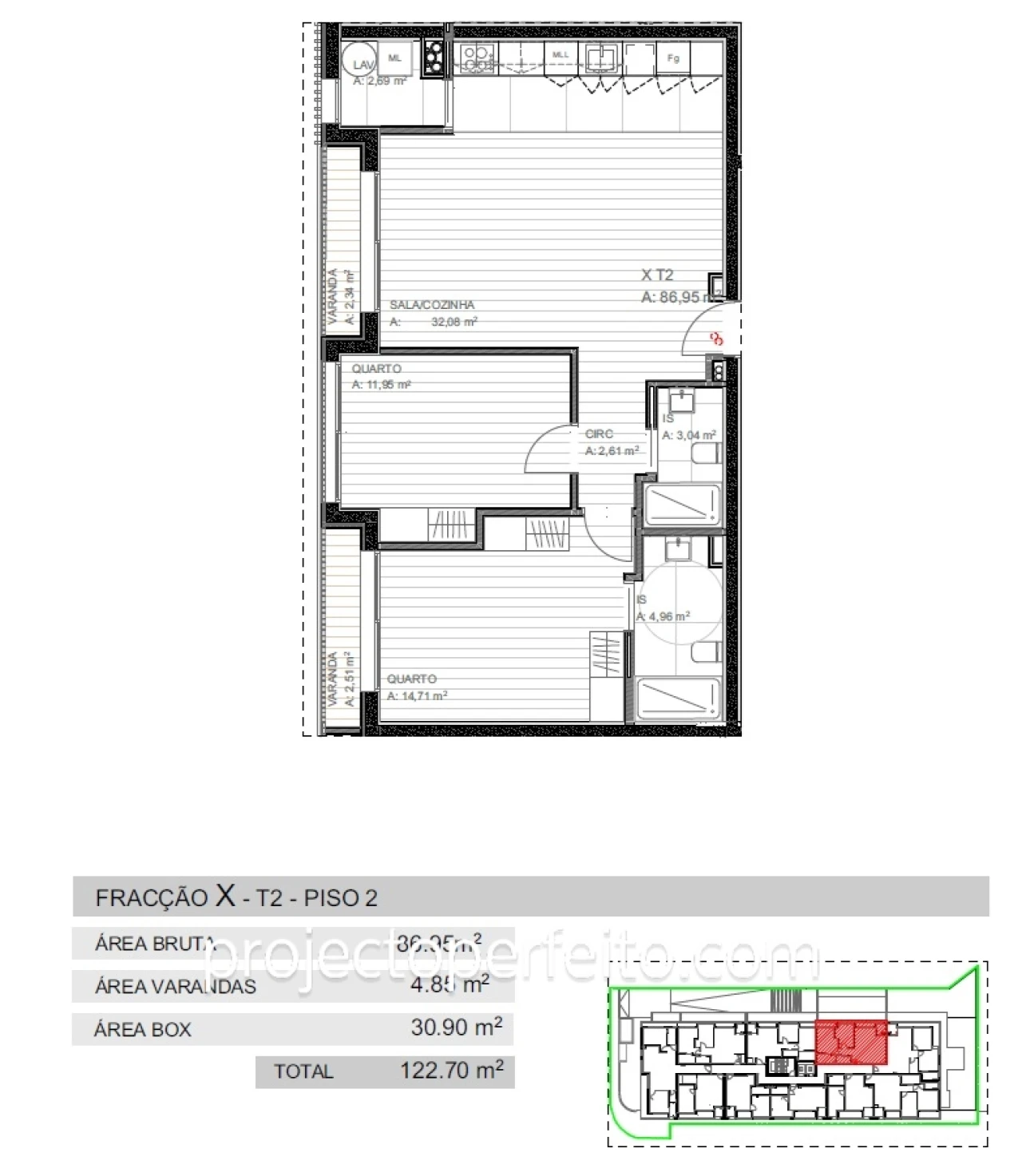 Apartamento T2 para Venda em Grijó e Sermonde Foto 10