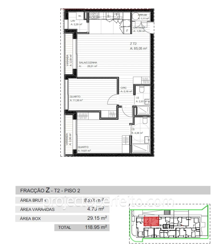 Apartamento T2 para Venda em Grijó e Sermonde Foto 10