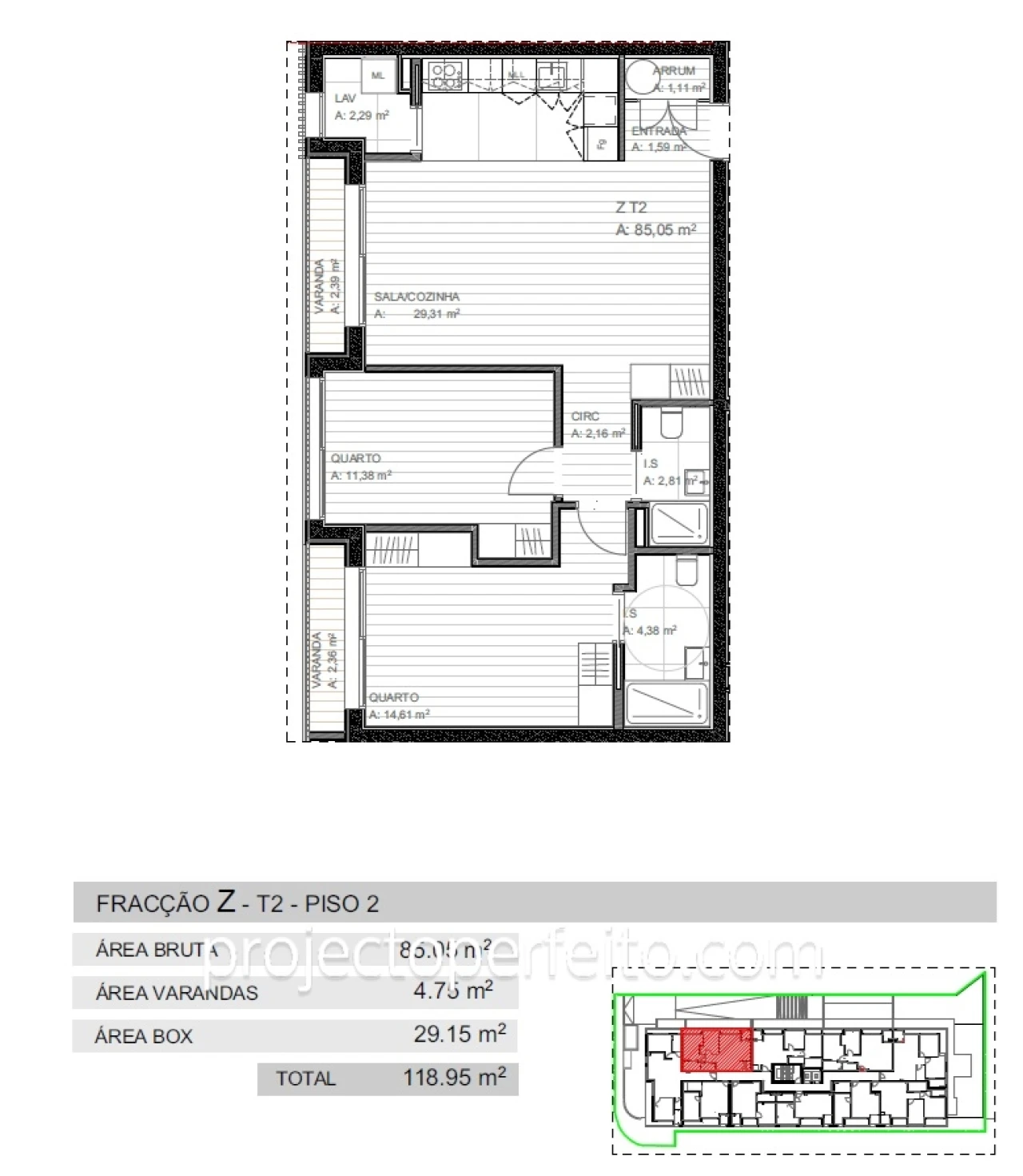 Apartamento T2 para Venda em Grijó e Sermonde Foto 11