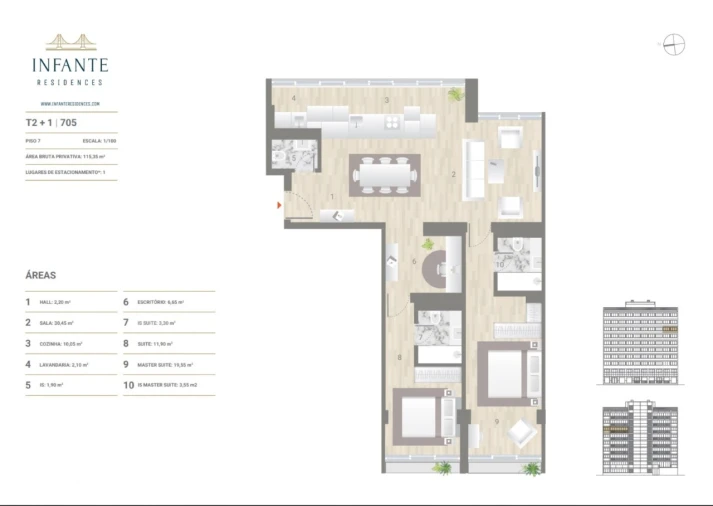 Apartamento T2 para Venda em Estrela Planta 1
