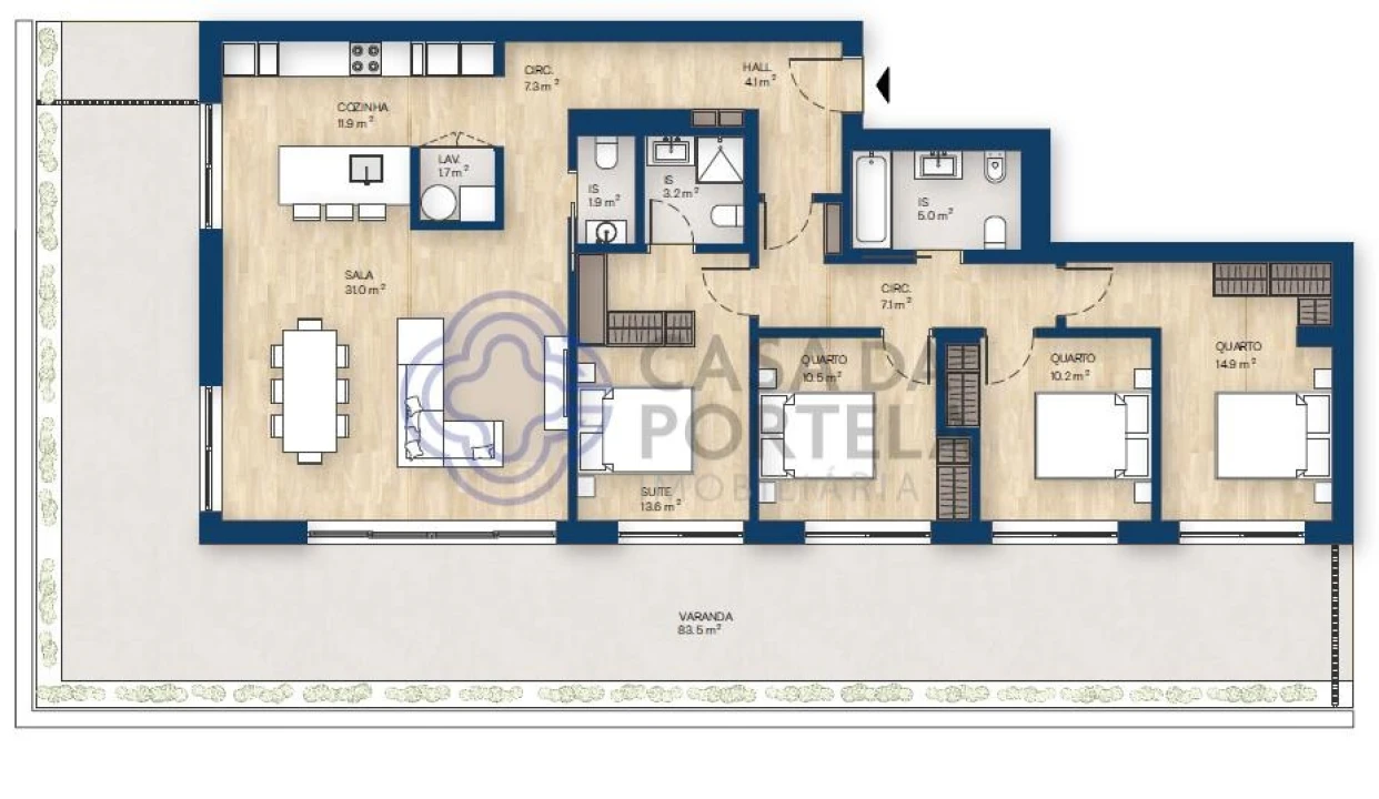 Apartamento T4 para Venda em Canidelo Foto 16