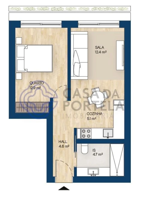 Apartamento T1 para Venda em Canidelo