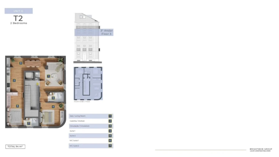 Apartamento T2 para Venda em Campo de Ourique Planta 1