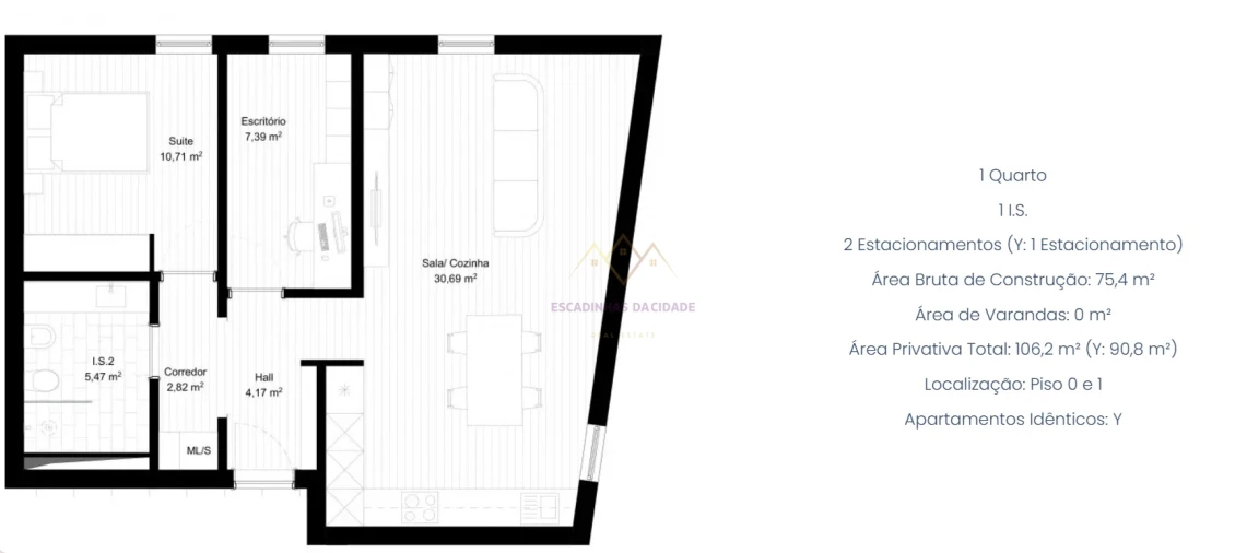 Apartamento T2 para Venda em Portimão Planta 2