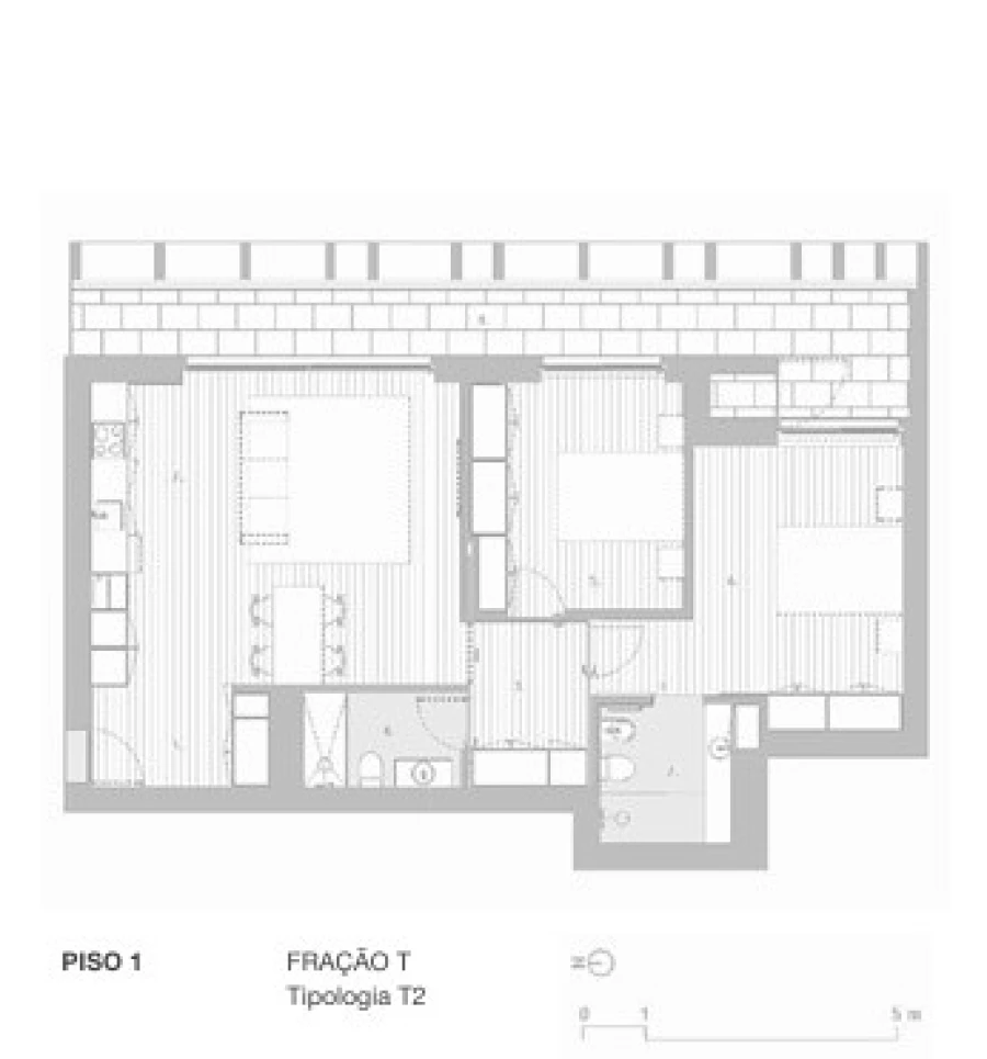 Apartamento T2 para Venda em Arcozelo Planta 1